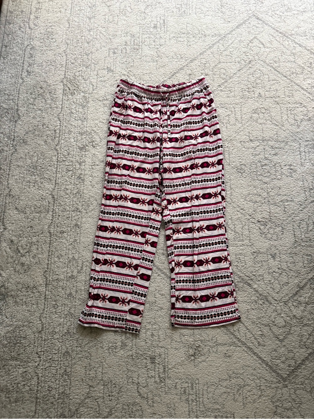 Sonoma Cozy Red & White Patterned Pajama Pants